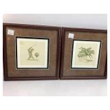 Framed Topiary Print Illustrations