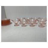 Pink Depression Glass Plates and Bowls