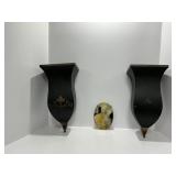 Wall Sconces and Oval Stained Glass Panel