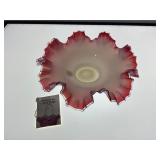 Fenton Cranberry Opalescent Ruffled Bowl