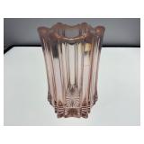Pink Depression Glass Fluted Vase