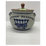 2000 Newtown Festival Pottery Crock with Lid