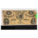 Currency 18?54? $5 Bank of Georgetown Note,