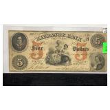 Currency 1854 $5 Exchange Bank of Columbia Note,