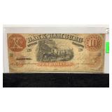 Currency 1857 $10 Bank of Hamburg Note, Hamburg,