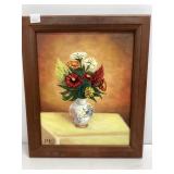 Framed Oil Painting of Floral Bouquet, 16x19