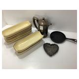 Dishware and Metal Decor Lot