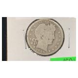 1898 Silver Barber Quarter