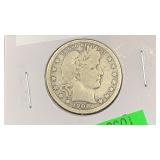 1908 Silver Barber Quarter