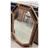 Octagonal Wall Mirror With Wood Frame