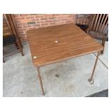 Square Folding card Table with Wood Grain Laminate