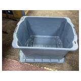 Blue Plastic Storage Bin With Lid