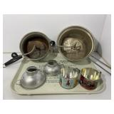 Tin Flour Sifters and Decorative Tin Cups