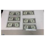 (6) Currency: (2) Sets [2 + 3] Consecutive #ï¿½s $1