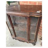 Wood Display Cabinet with Glass Panels