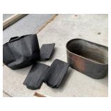 Metal Tub and Four Black Felt Carry Bags