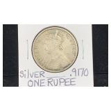 1875 Great Britain-India Silver Rupee World Coin