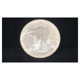 2008-W Burnished Silver Eagle 1oz, edge toning