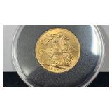 GOLD 1927 South Africa Sovereign Gold Coin,