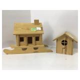 Two Wooden Decorative Houses