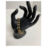Gold-Tone Chain Bracelet with Decorative Links