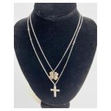 Two Silver-Tone Pendant Necklaces