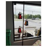 Mid-Century Pole Lamp With Stained Glass Shades