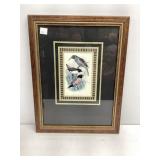 Framed Bird Print With Triple Matting