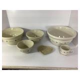 Stoneware Mixing Bowls, Mug, and Trivet