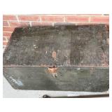 Wooden Military Storage Box With Hinged Lid