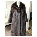 Brown Full-Length Mink Fur Coat