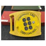Powermate Cord Reel and Red Toolbox with Contents