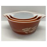Set of 3 Pyrex Autumn Harvest Casserole Dishes