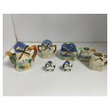 Ceramic Windmill-Themed Tea Set