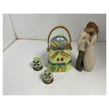 Willow Tree Figurine and Ceramic Windmill Set