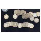 (50) Silver Dimes: (1) Barber, (18) Roosevelt,