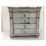 Gray Distressed Wooden Jewelry Chest