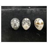 Three Ceramic Mask Pins
