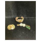 Costume Jewelry Including Bracelet and Pins