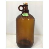 Amber Glass Clorox Jug with Handle and Cap