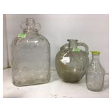 Three Decorative Glass Bottles