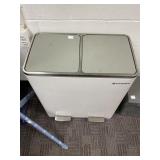 Dual-Compartment Stainless Steel Trash Bin