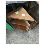 Dark Wood Triangular Corner Shelf Unit