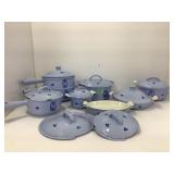 DRU Holland Dutch Blue Enamel Cookware with Lids