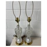 Crystal and Brass Table Lamps