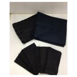 Black and Navy tablecloth and napkins