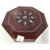 Octagonal Wooden Box with Mother-of-Pearl Inlay