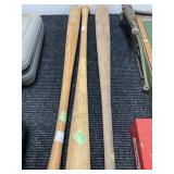 Three Wooden Baseball Bats Including Spalding Bat