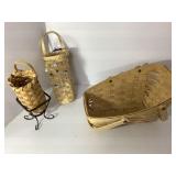 Three Woven Baskets with Handles