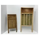 Two Wooden and Metal Washboards